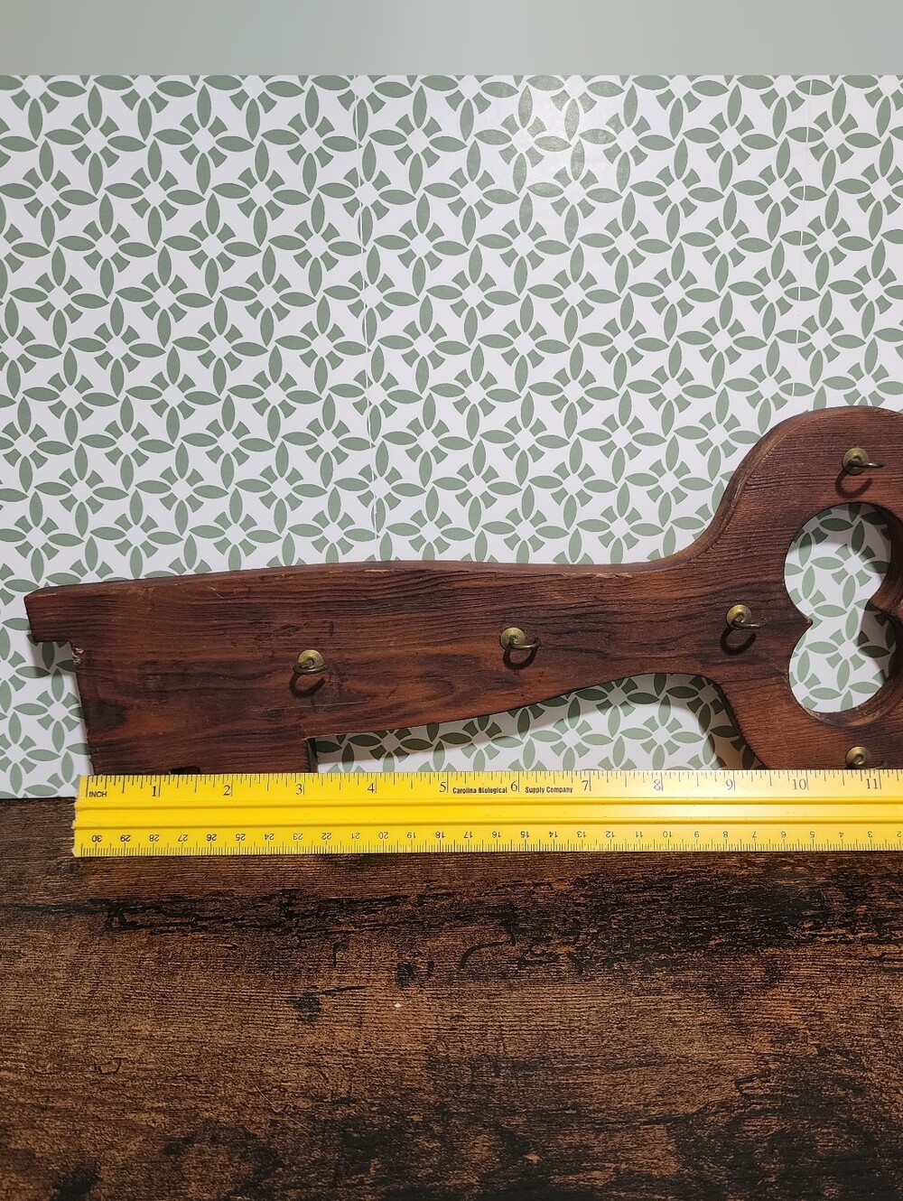 Vintage Rustic Brown Wooden Key - Key Rack - Picture 2 of 5